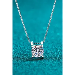 1 Carat Moissanite 925 Sterling Silver Chain Necklace