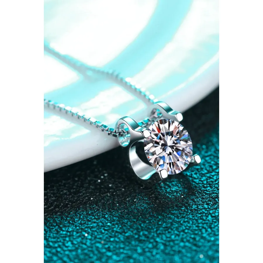 1 Carat Moissanite 925 Sterling Silver Chain Necklace