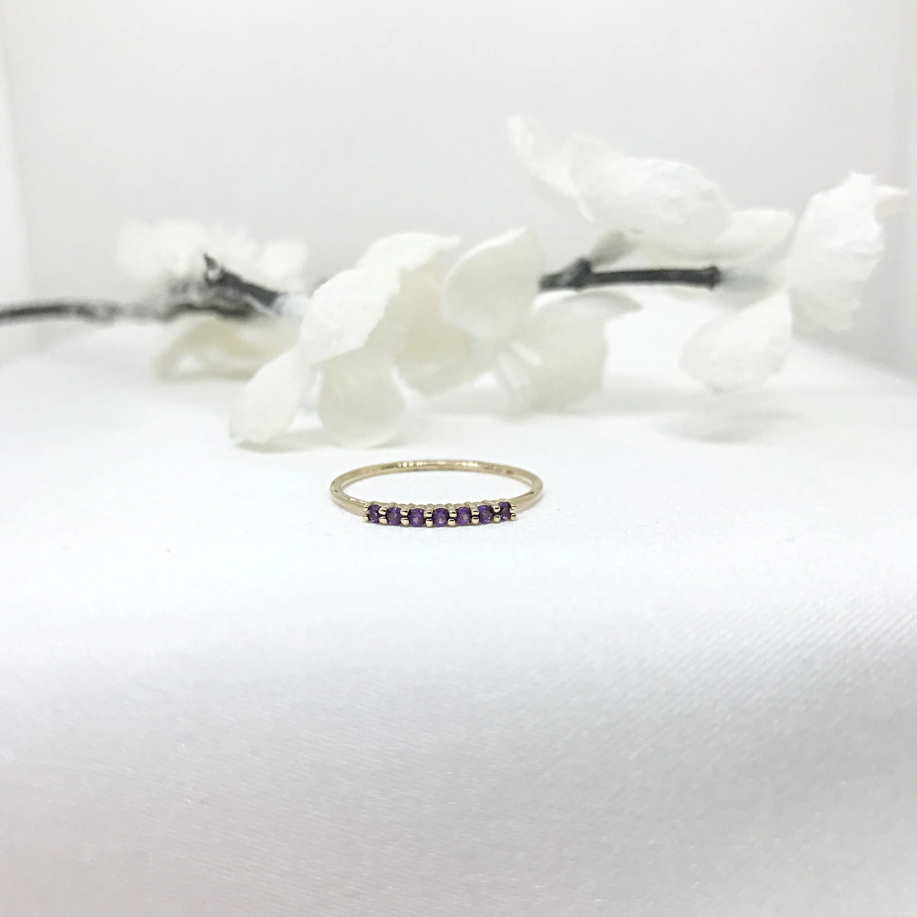 10k Gold 7 Stone Birthstone Ring