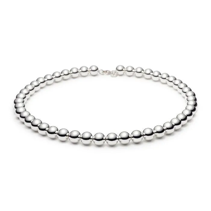 10mm Bead Necklace Sterling Silver by Sterling Forever