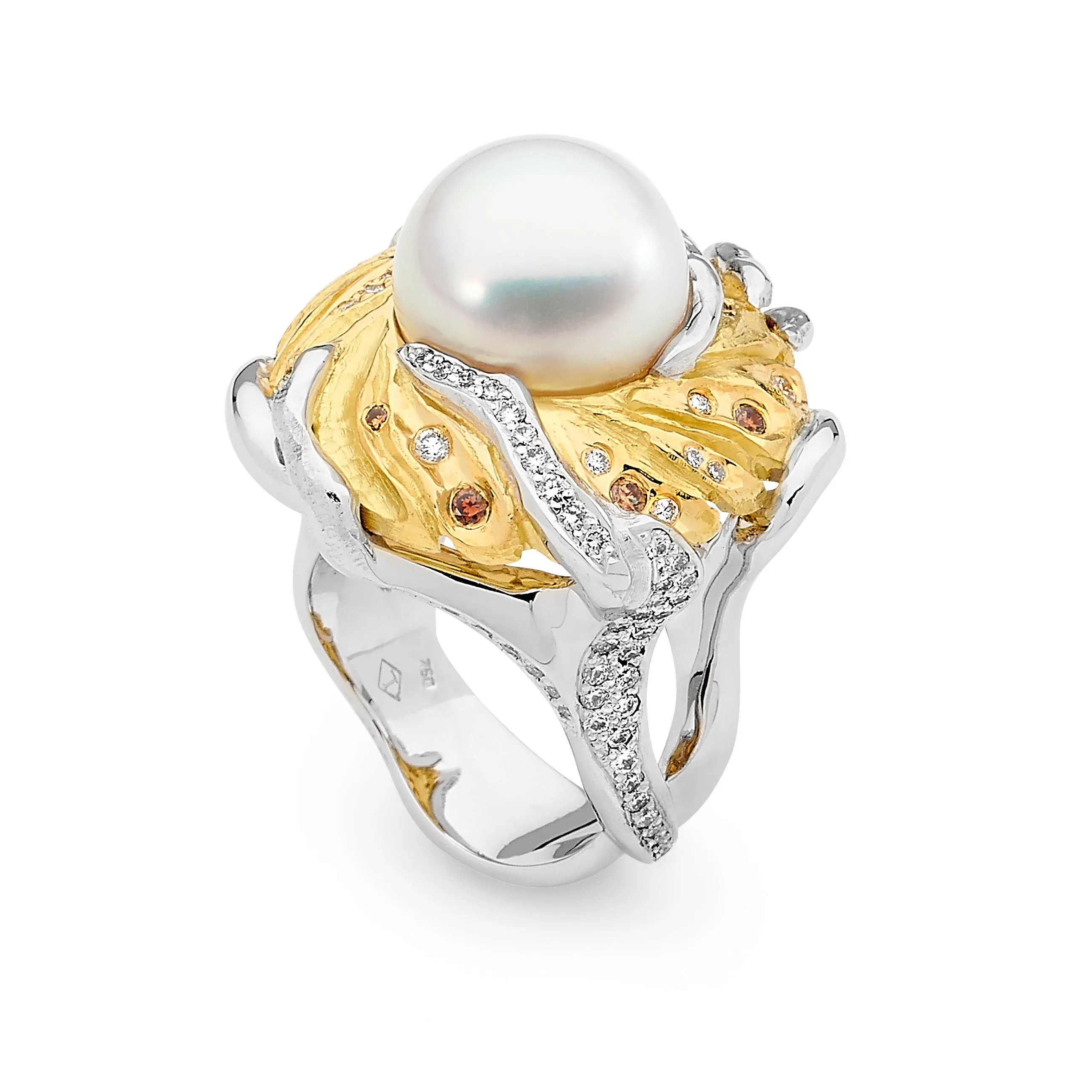 12-13mm Pearl and Diamond Ring