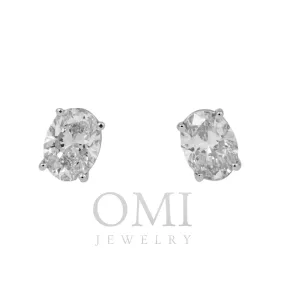 14K GOLD OVAL LAB DIAMOND STUD EARRINGS 1.00 CTW