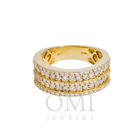 14K GOLD ROUND DIAMOND CLUSTER BAND STATEMENT RING 2.00 CT