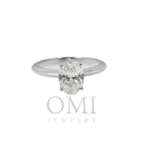 18K GOLD OVAL LAB DIAMOND RING 1.45 CT