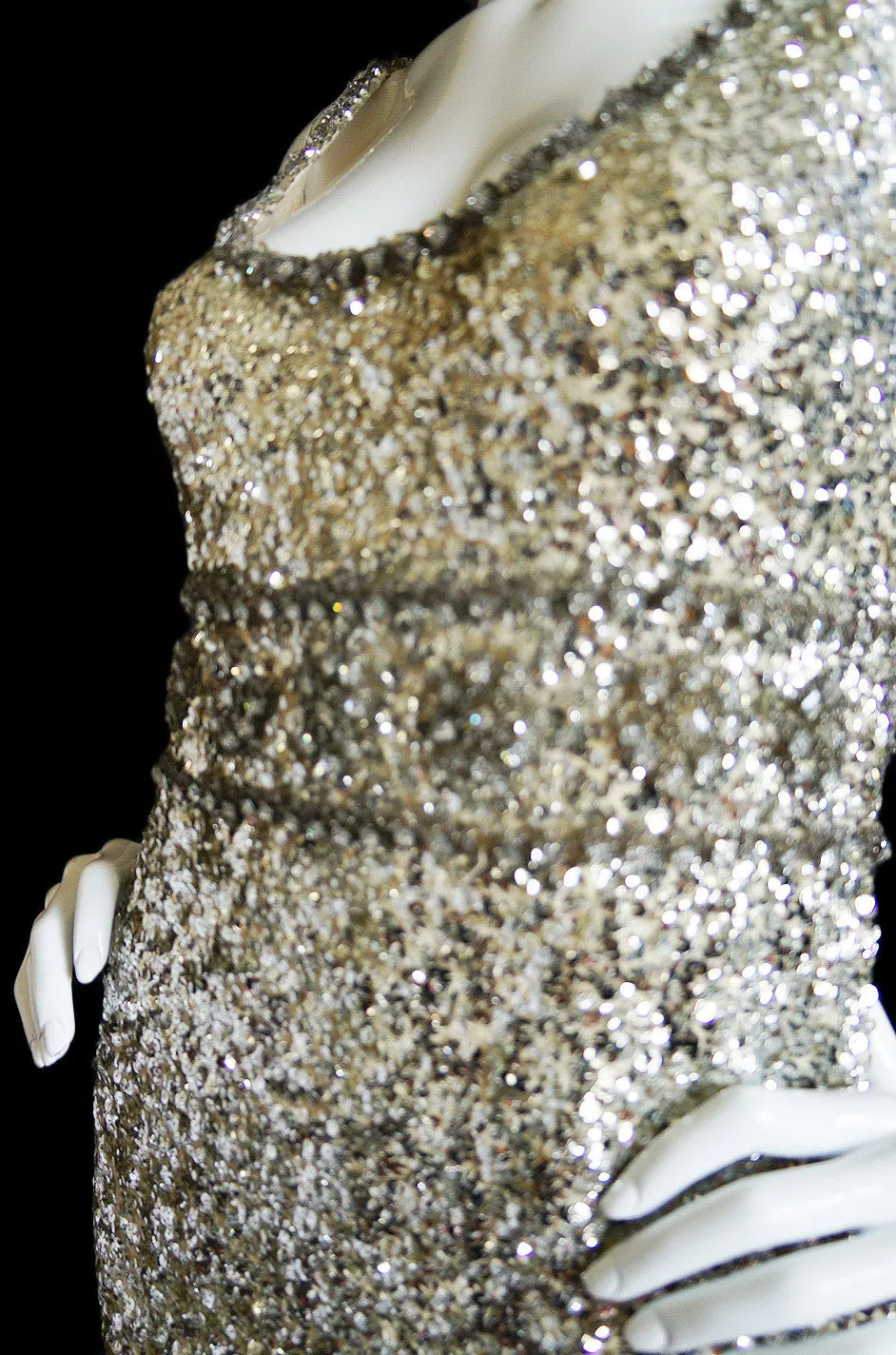 1950s Heavily Beaded & Sequined Gown