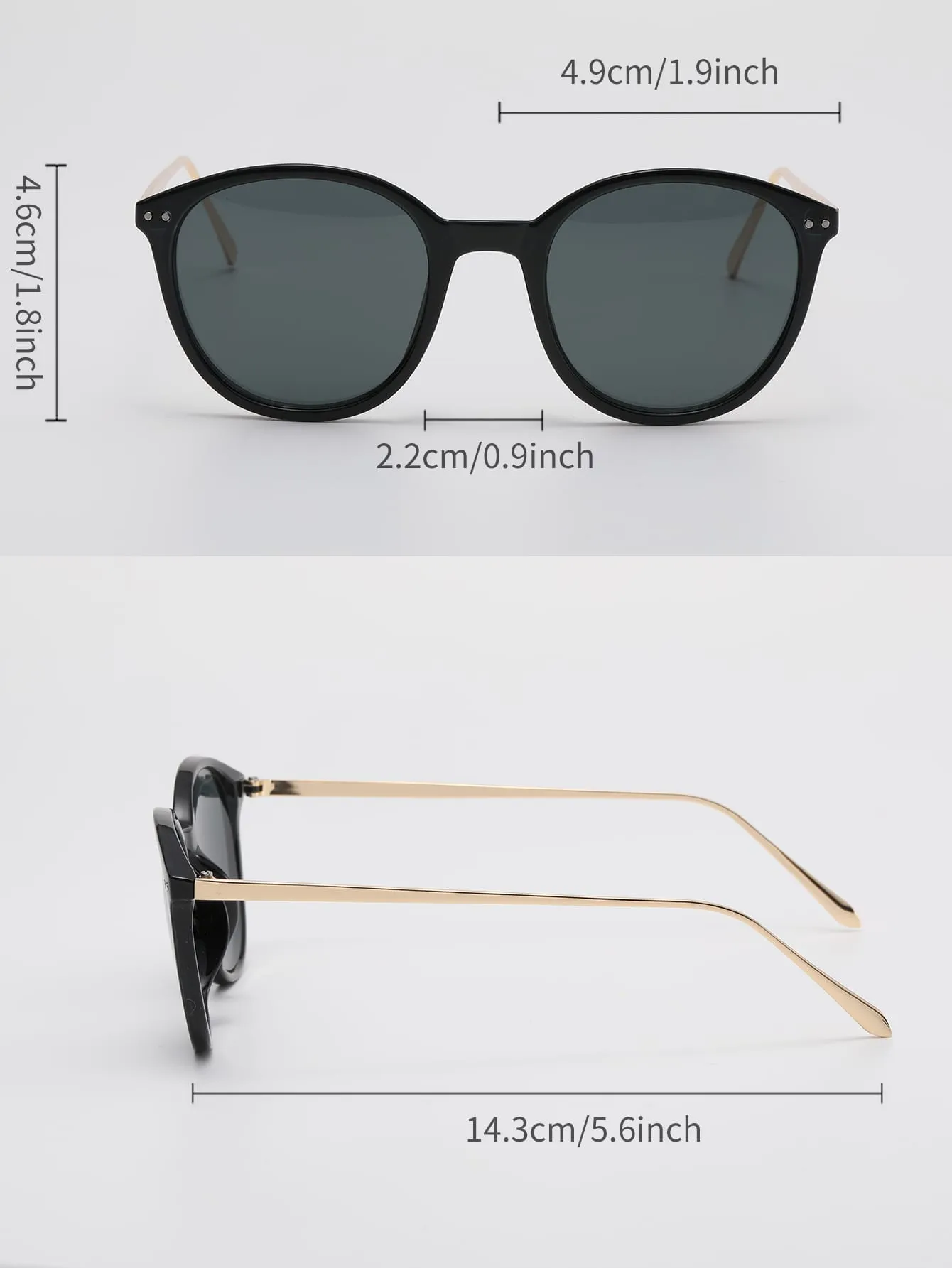 1pair Women Rivet Detail Fashionable Sunglasses For Outdoor