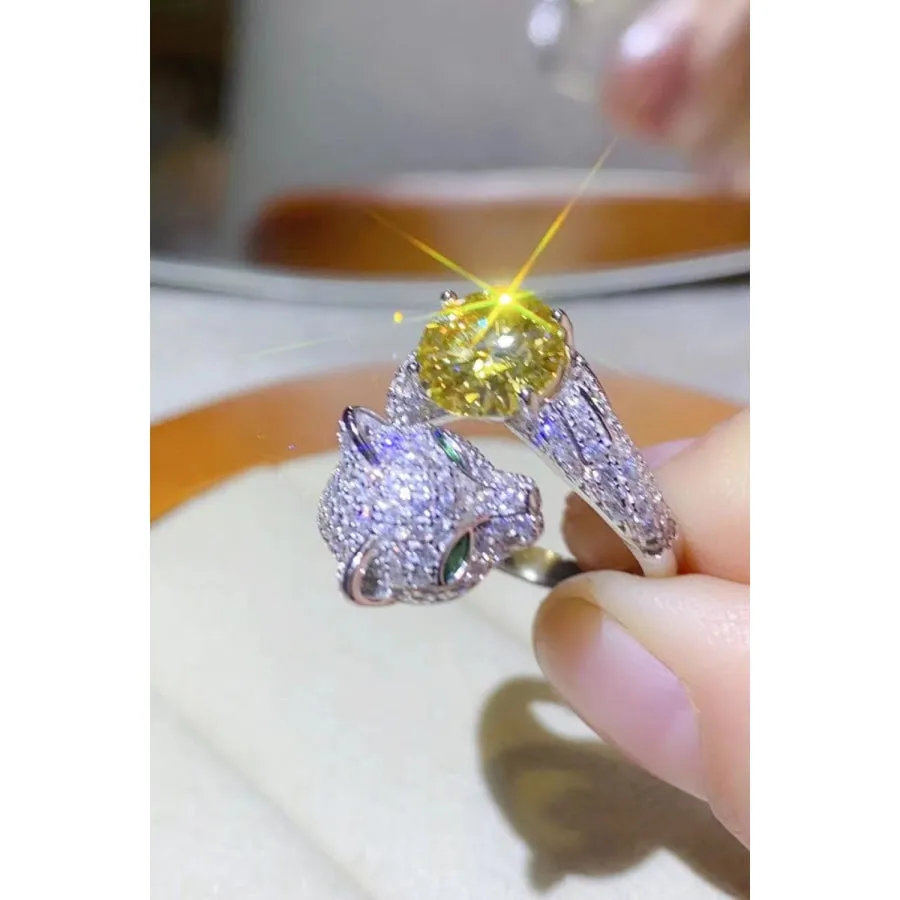 2 Carat Yellow Moissanite Animal Bypass Ring