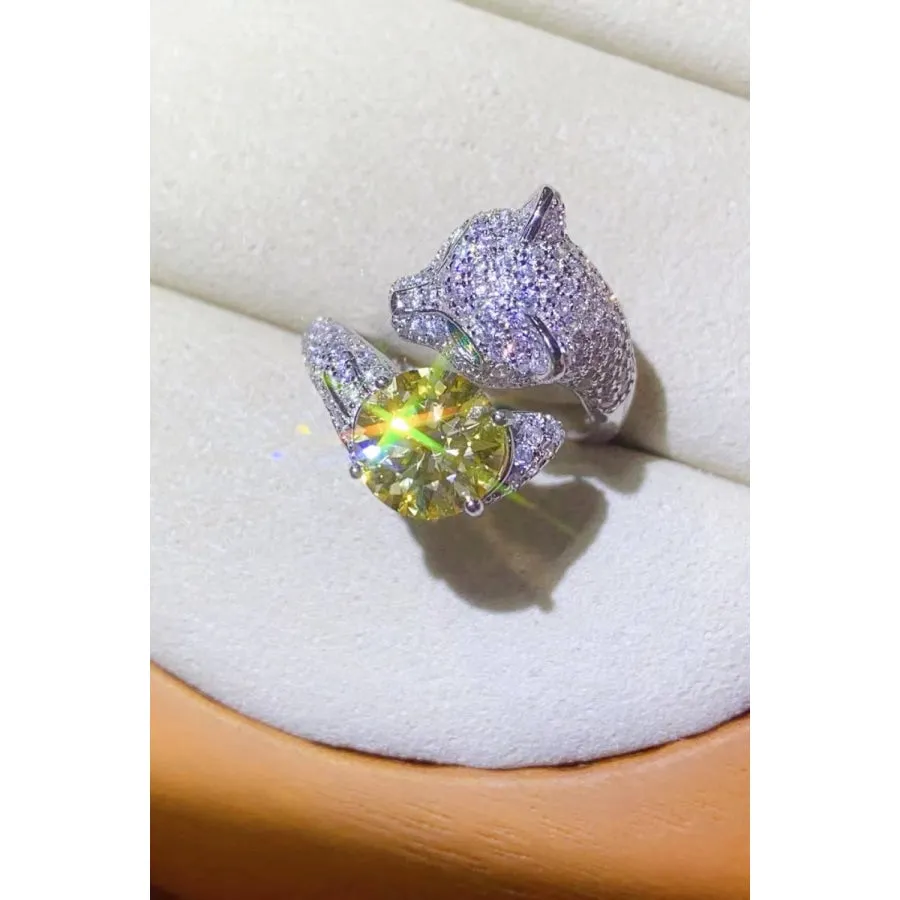 2 Carat Yellow Moissanite Animal Bypass Ring