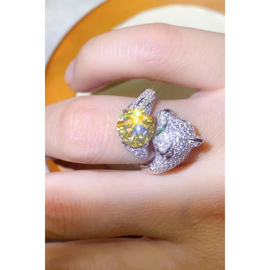 2 Carat Yellow Moissanite Animal Bypass Ring