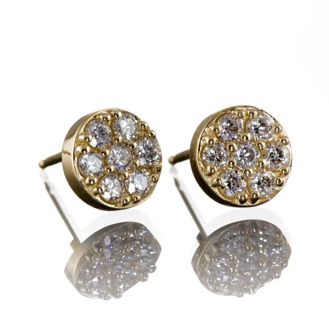 3/8CTW  Diamond, Moissanite or Sapphire Round Cluster Stud Earrings