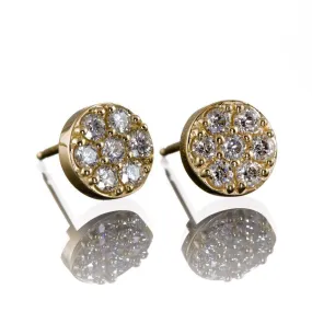 3/8CTW  Diamond, Moissanite or Sapphire Round Cluster Stud Earrings