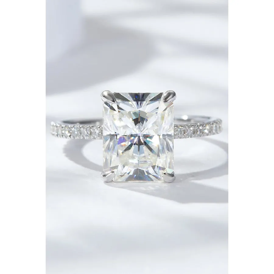 4 Carat Moissanite 4-Prong Side Stone Ring