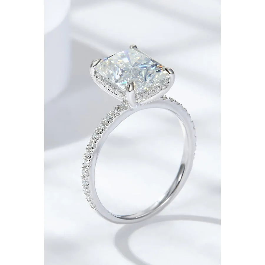 4 Carat Moissanite 4-Prong Side Stone Ring