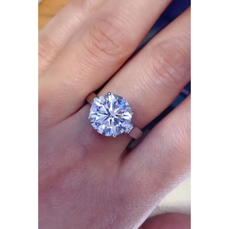 5 Carat Moissanite Platinum-Plated Ring