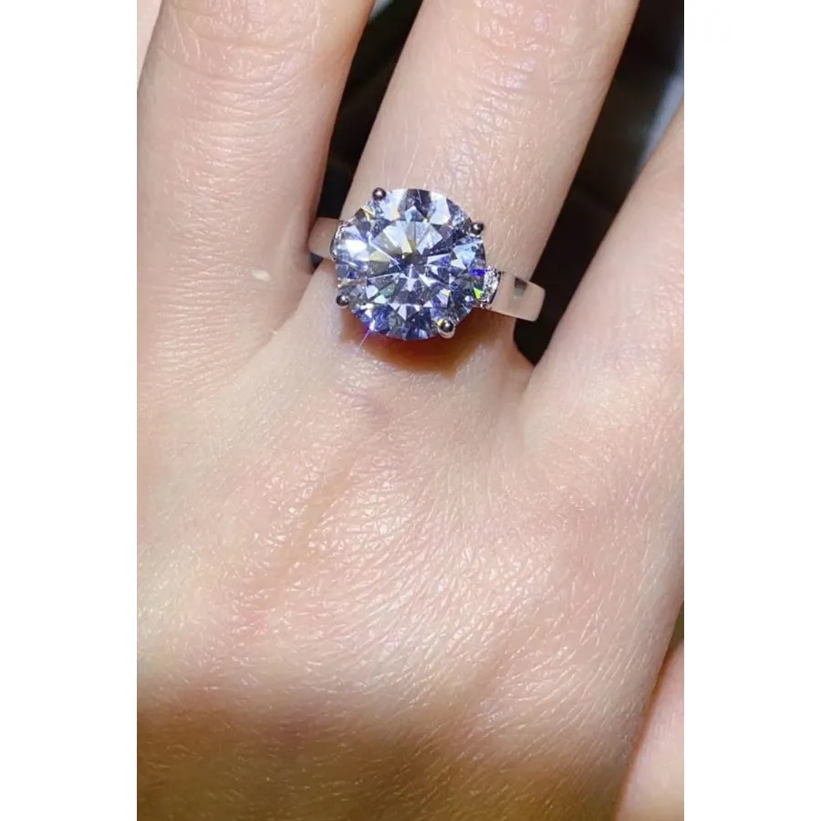 5 Carat Moissanite Platinum-Plated Ring