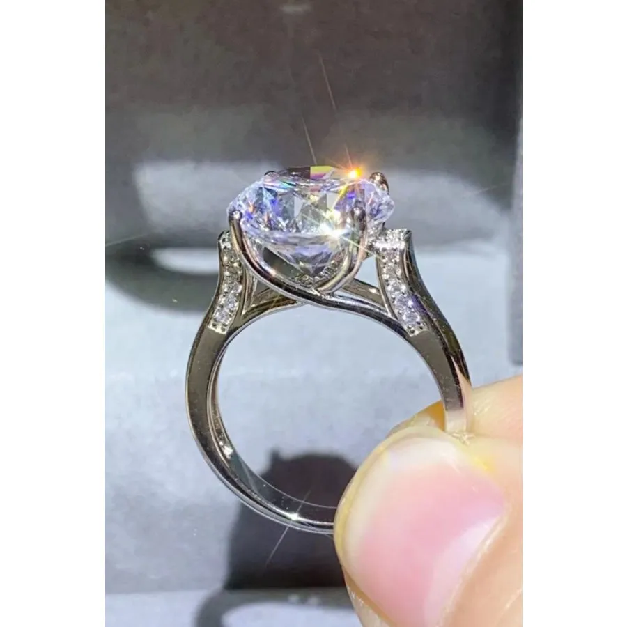 5 Carat Moissanite Platinum-Plated Ring