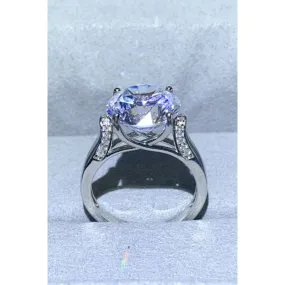 5 Carat Moissanite Platinum-Plated Ring