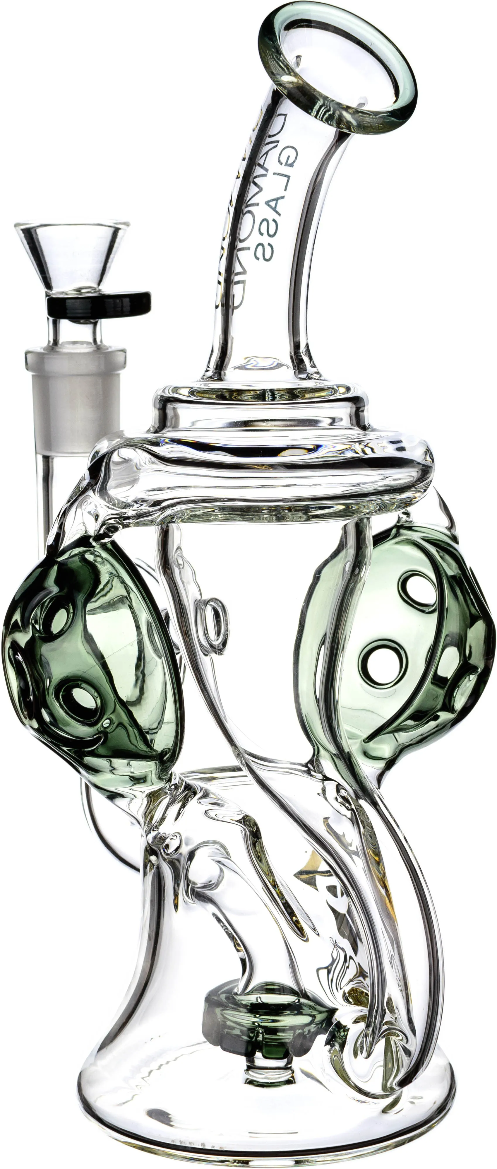 9 Rig w/ Headphones Swiss Recycler, by Diamond Glass (free banger included)