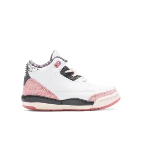 Air Jordan 3 Retro (TD) 'Vintage Floral' - White/Anthracite/Red Stardust