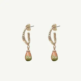 Asha Unakite Jasper Hoop Earrings