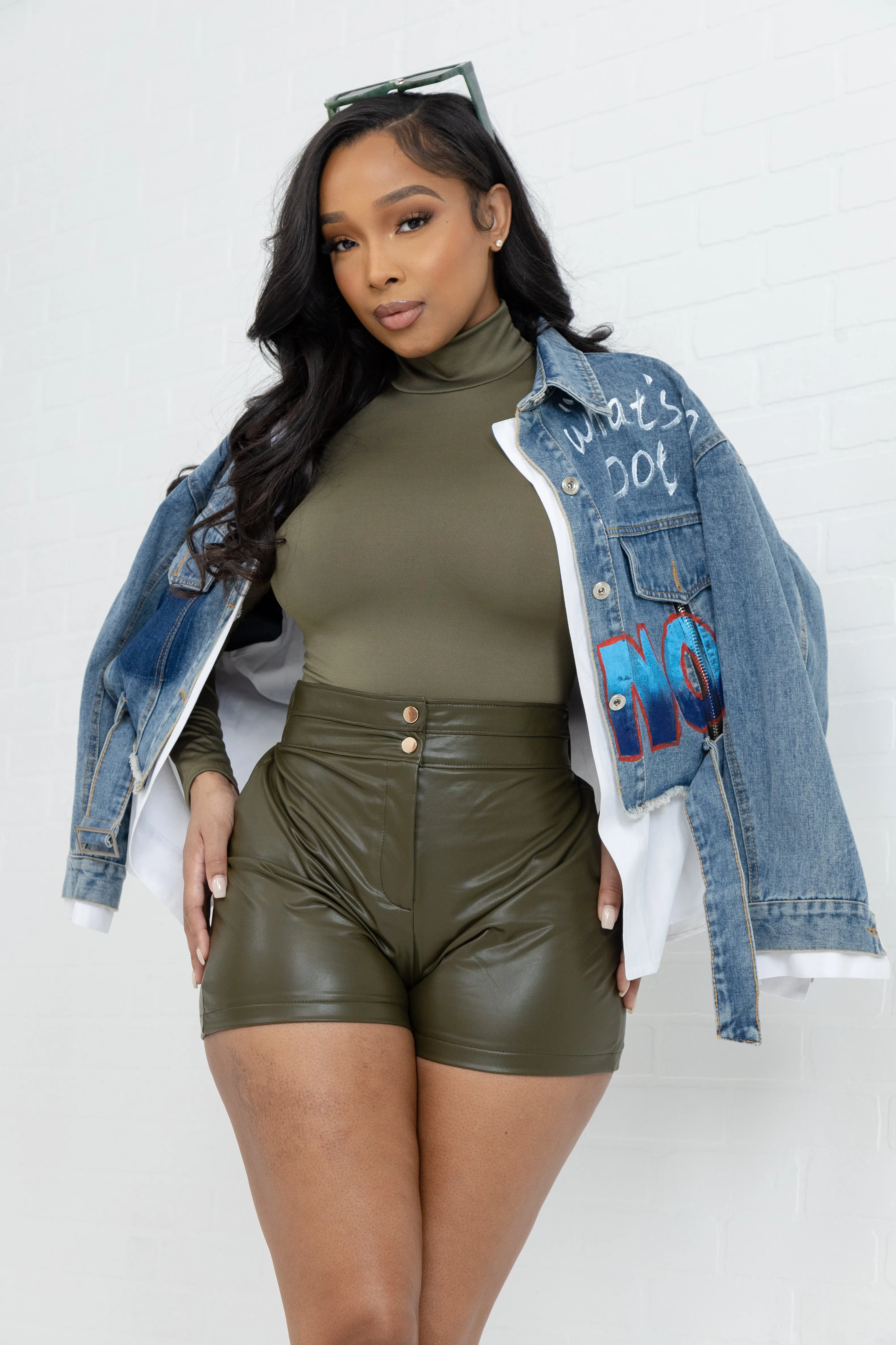 Better Now Long Sleeve Turtleneck Bodysuit - Olive