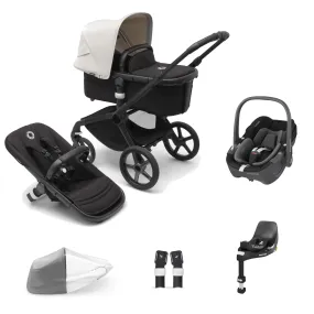 Bugaboo Fox 5, Pebble 360 and Base Travel System - Black/Midnight Black/Misty White