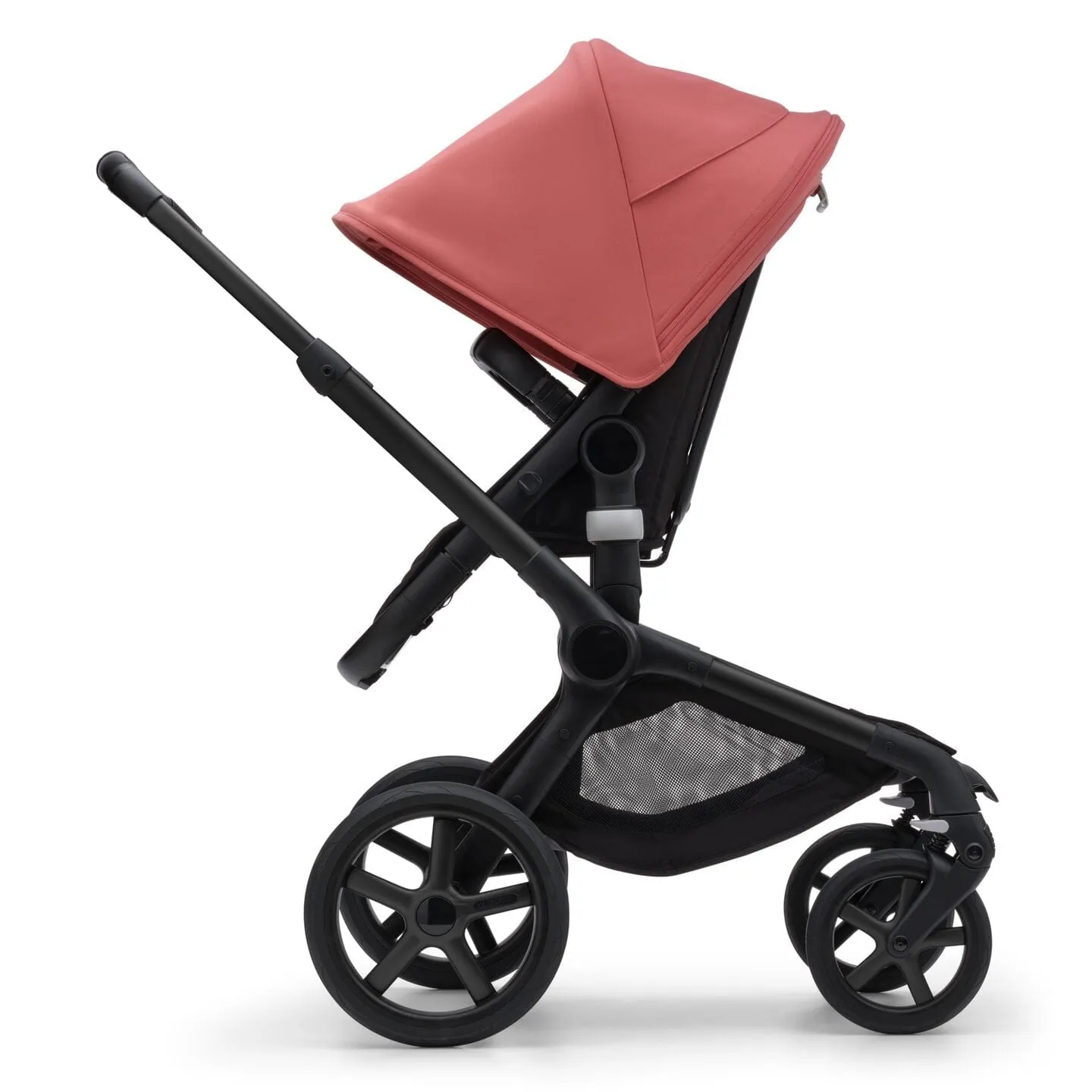 Bugaboo Fox 5, Pebble 360 and Base Travel System - Black/Midnight Black/Sunrise Red