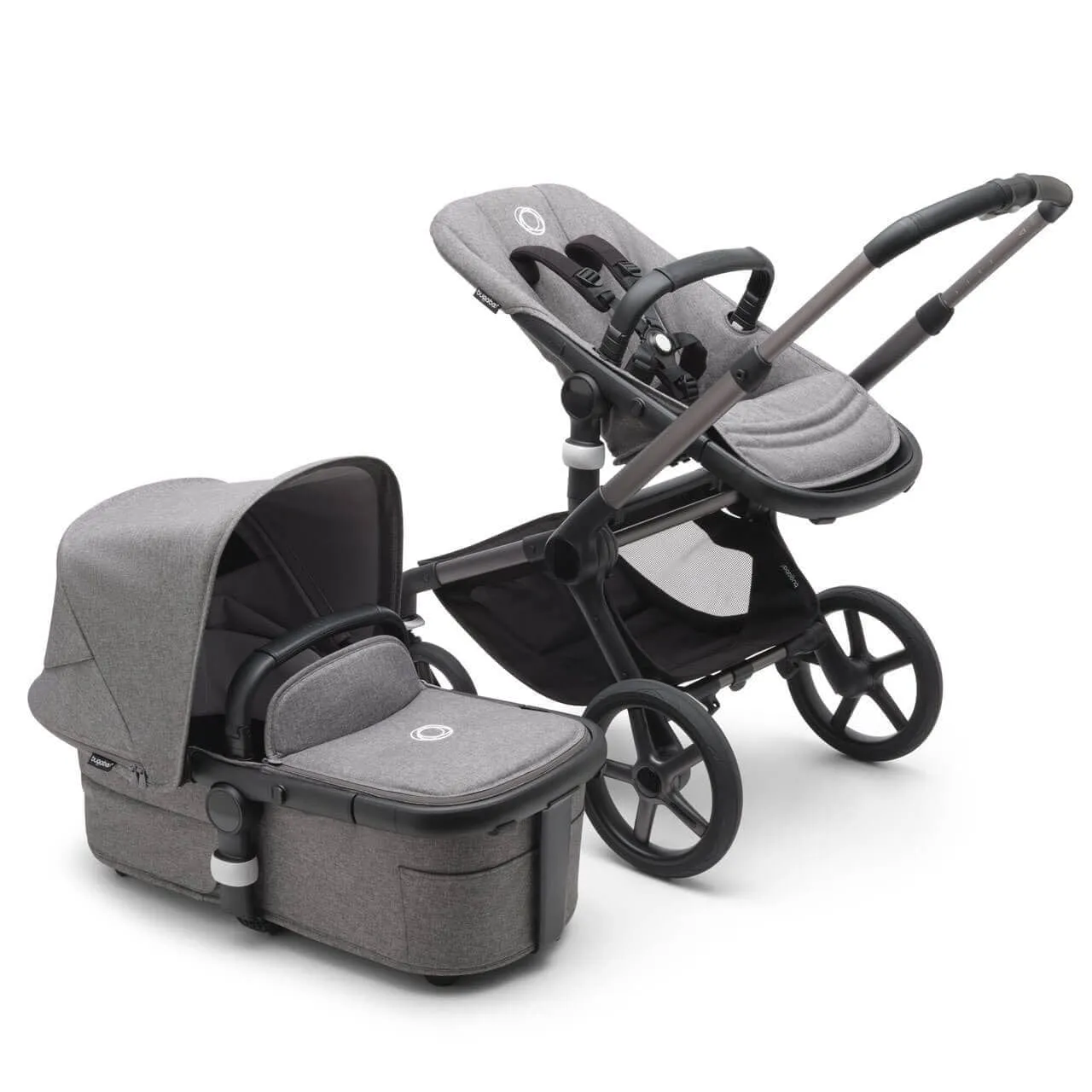 Bugaboo Fox 5, Pebble 360 Ultimate Travel System - Graphite/Grey Melange/Grey Melange