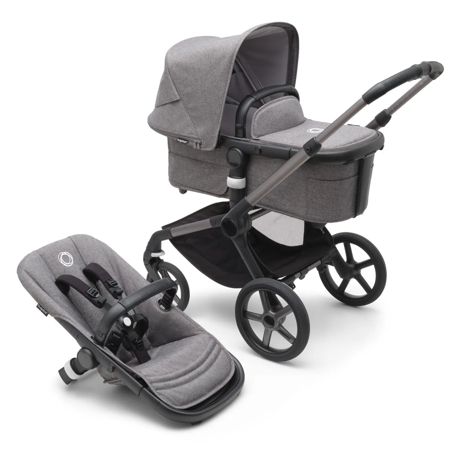 Bugaboo Fox 5, Pebble 360 Ultimate Travel System - Graphite/Grey Melange/Grey Melange