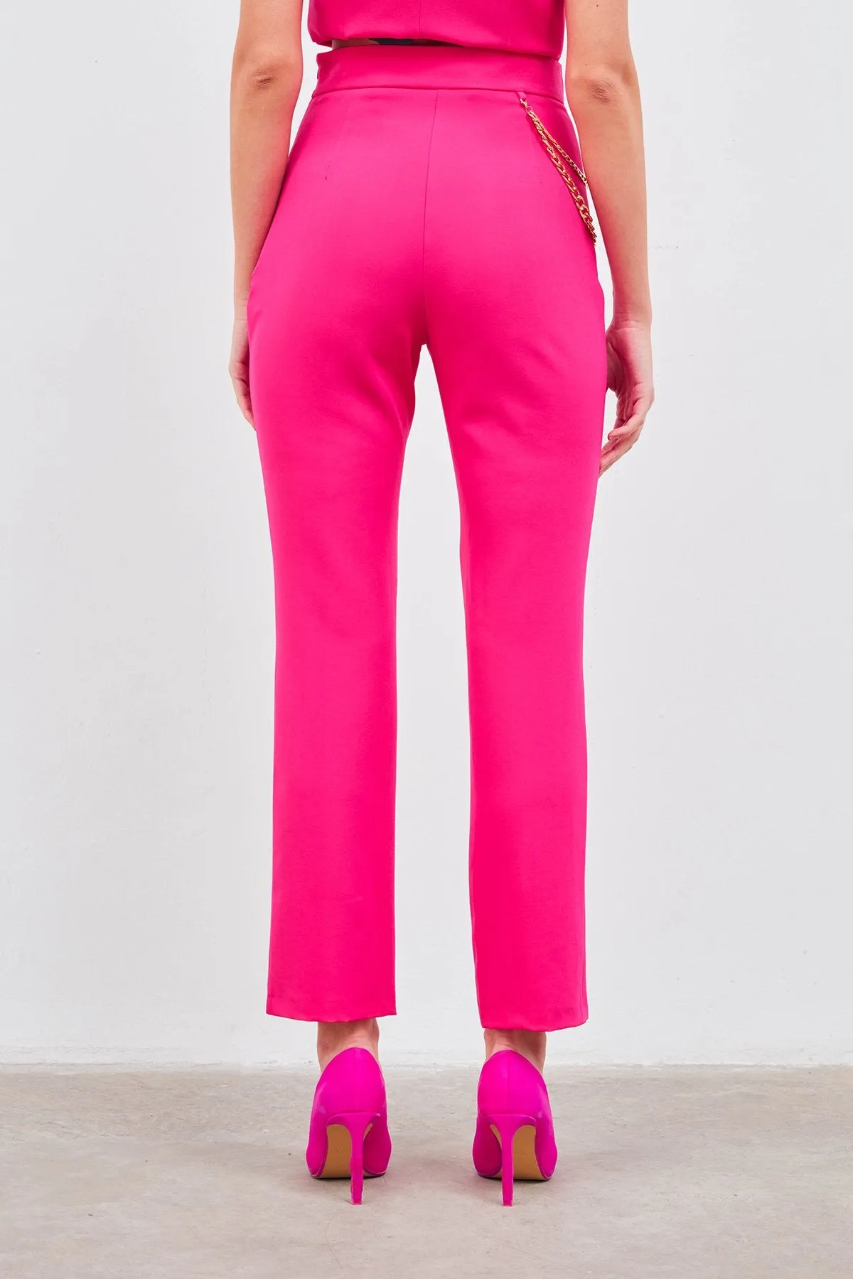 Chain Accessory Trousers - Hot Pink