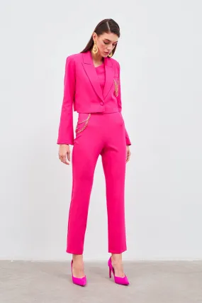 Chain Accessory Trousers - Hot Pink