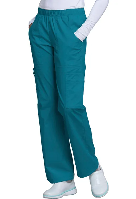 Cherokee WW Core Stretch Women's Mid Rise Pull-On Cargo Scrub Pant 4005