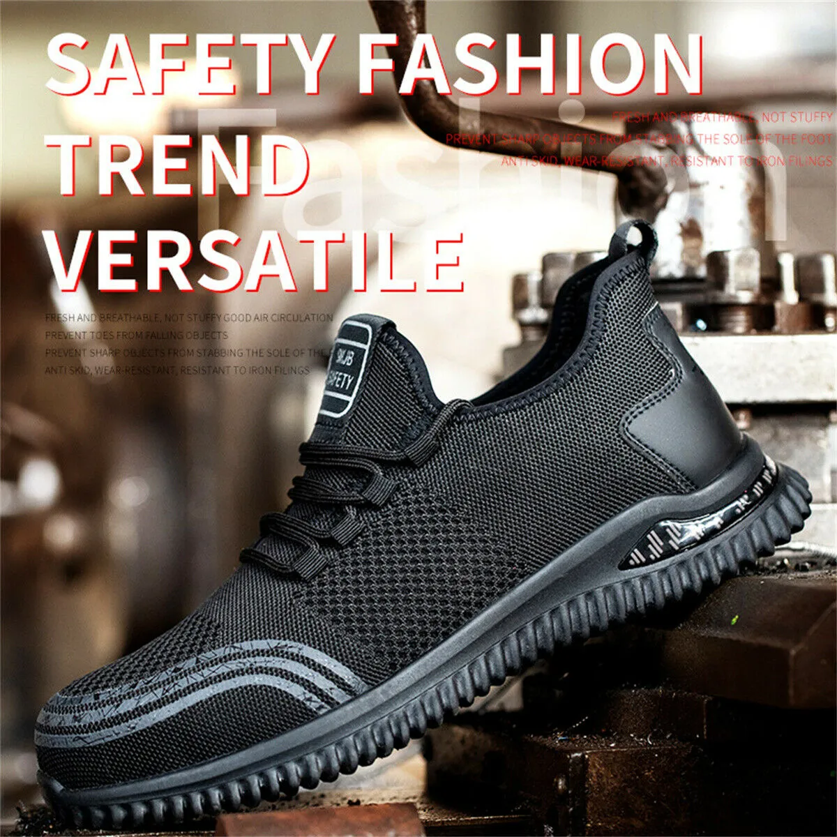 Composite Steel Toe Shoe Men Indestructible Safety Sneaker Comfortable Work Shoes