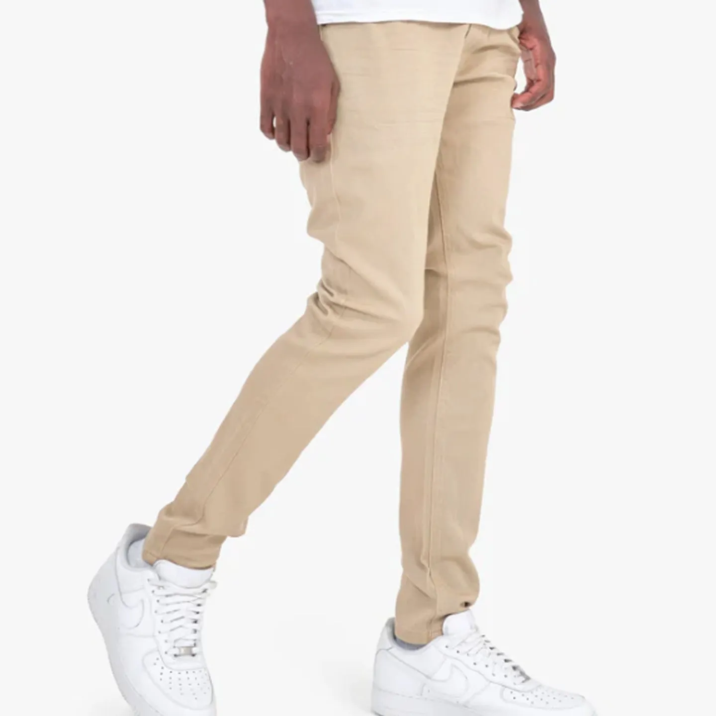 Copper Rivet Plain Slim Jean (Khaki)