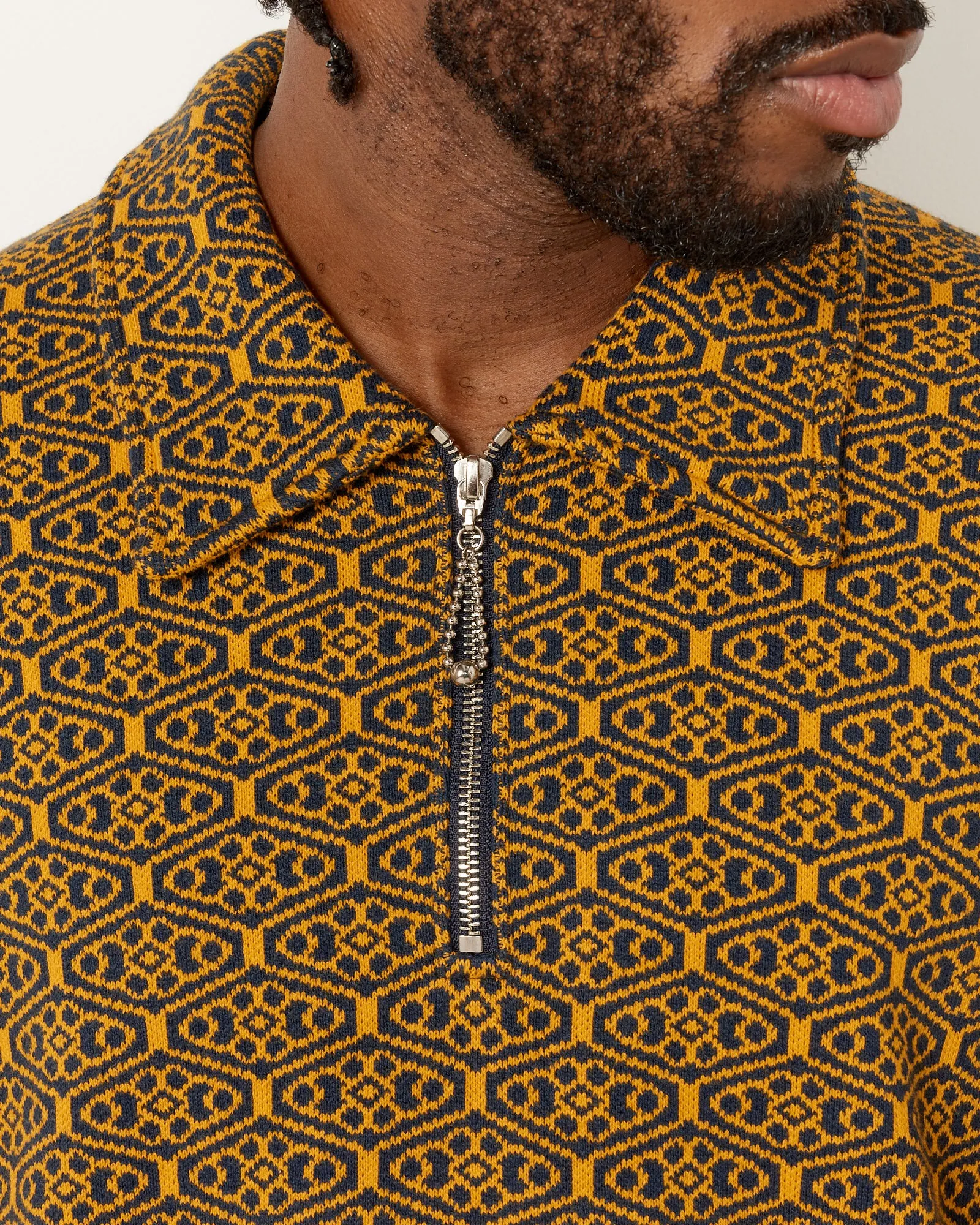 Crescent Jacquard Quarter Zip