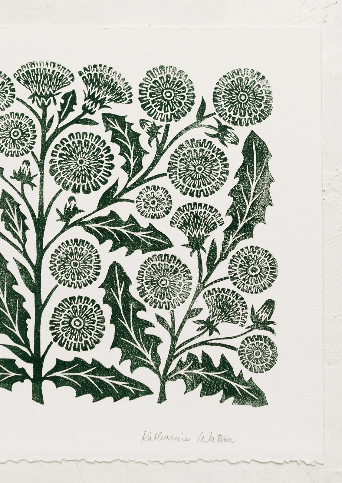 Dandelion Woodblock Print