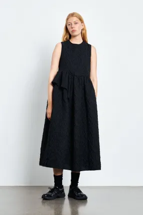 DITTE | DRESS GRAPPOLO MATELASSÉ BLACK