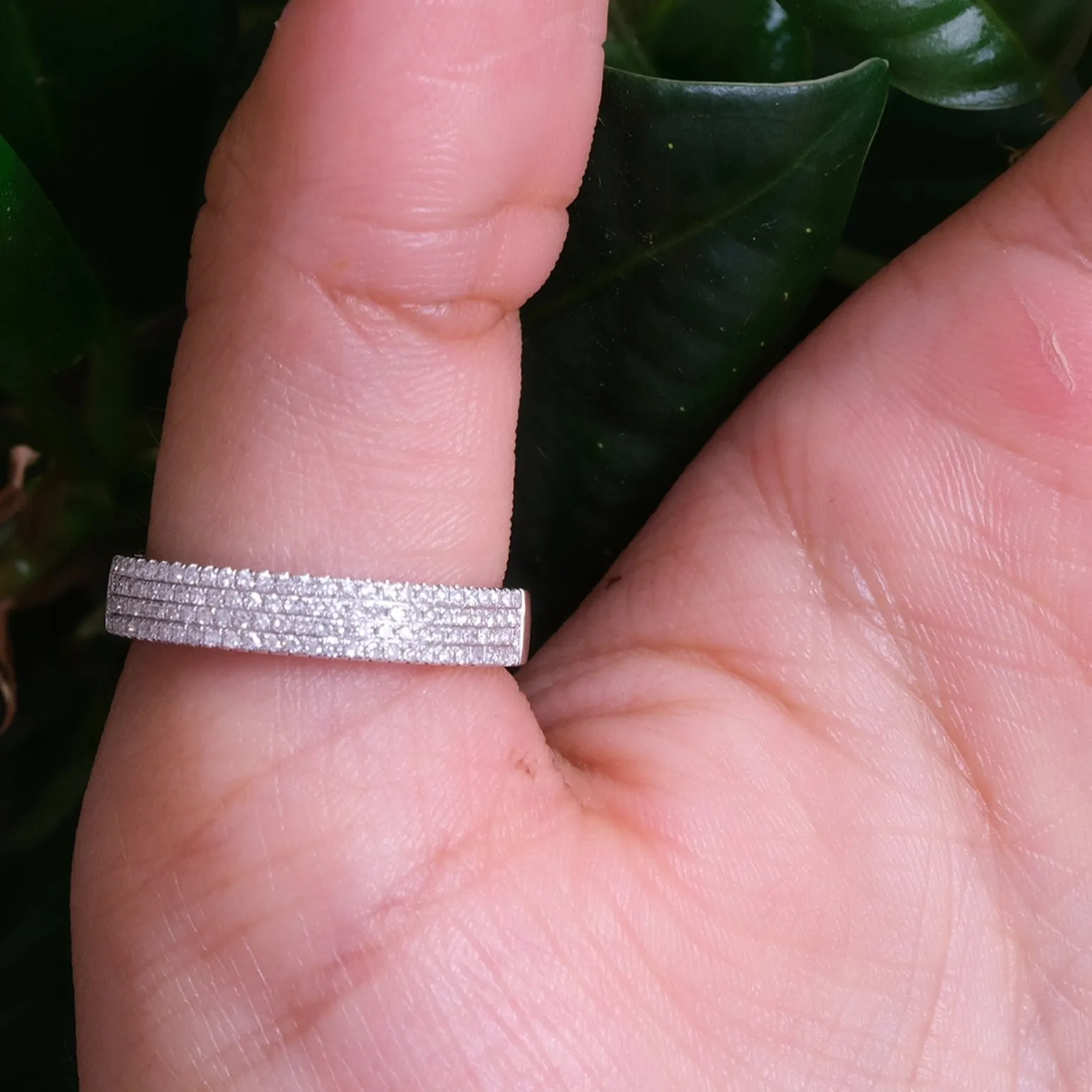 Four Row Diamond Pavé Ring