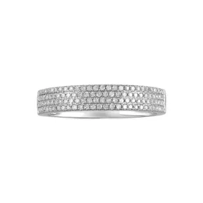 Four Row Diamond Pavé Ring