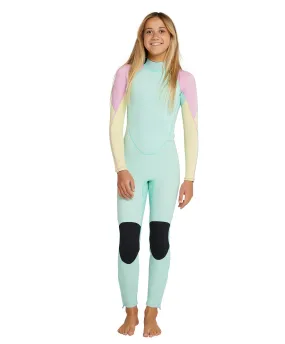 Girl's Reactor 3/2mm Steamer Back Zip Wetsuit - Lagoon