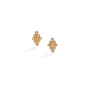 Gold and Diamond Stud Earrings