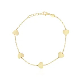 Gold Heart Station Bracelet