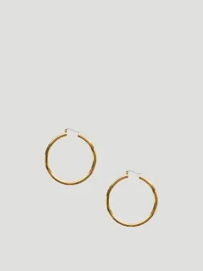 Gold Large Sleek Hoop Earrings