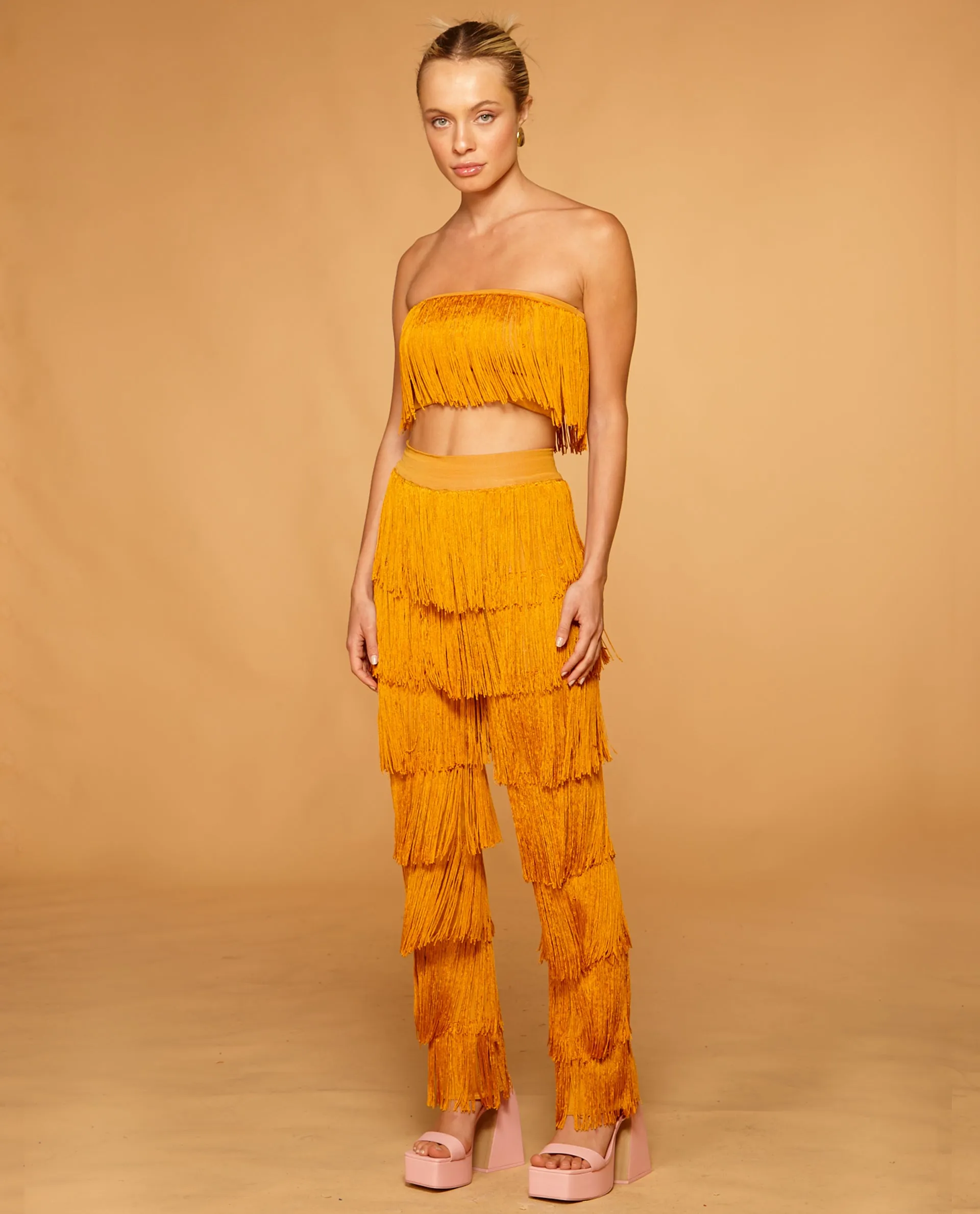 Gold Moroccan Fringes Pants