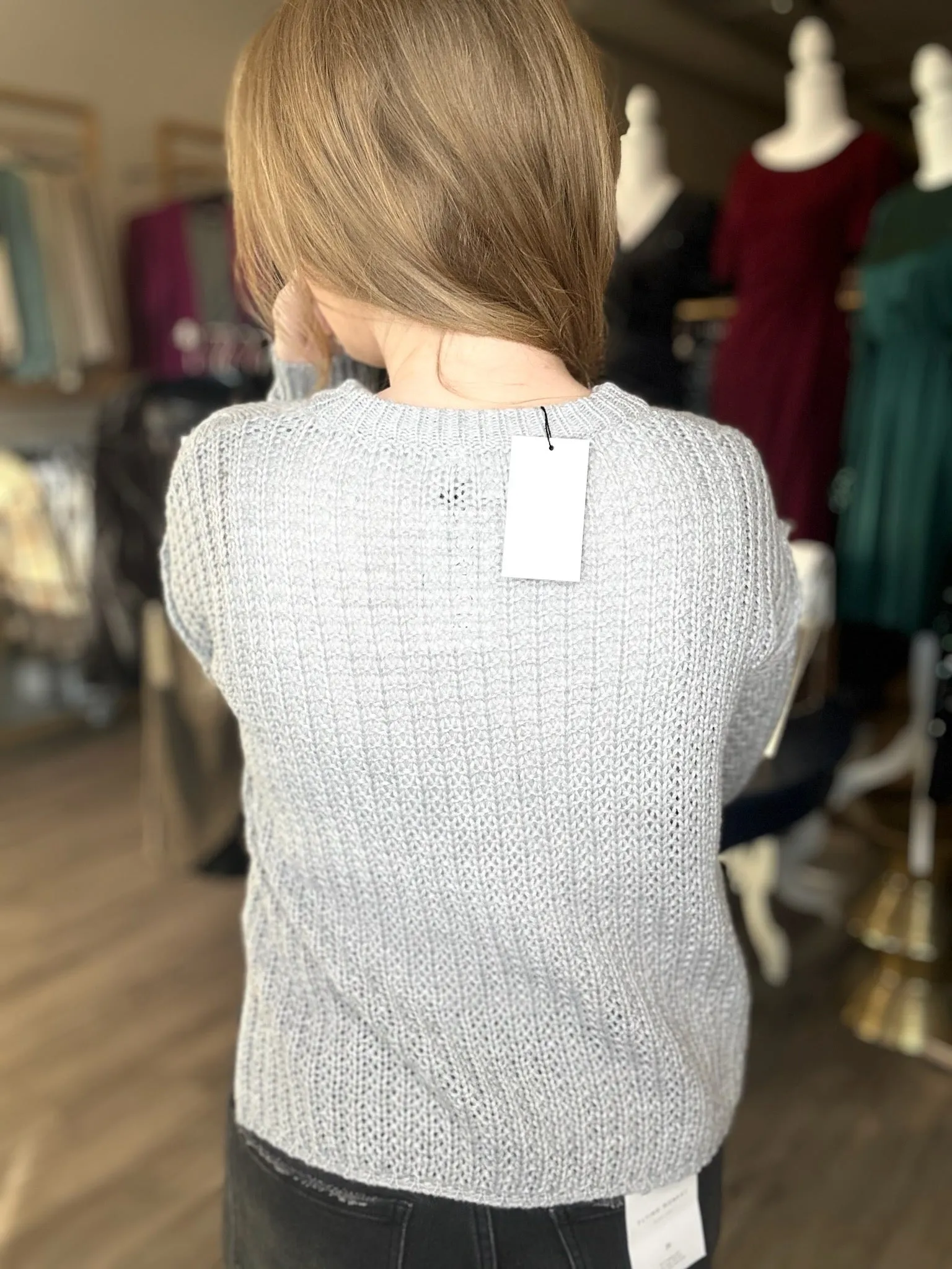 Grey Cable Knit Sweater