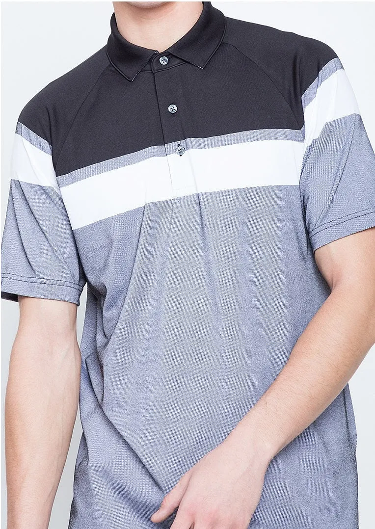 Jack Nicklaus Black Label by Perry Ellis Yarn Dyed Color Block Polo Shirts