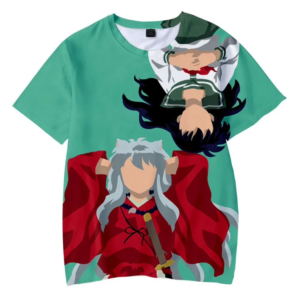 Japanese Anime Inuyasha T Shirt Casual Harajuku Fashion T-shirt Men Women T Shirt Kids Adult Cartoon Sesshomaru Print T Shirt High Quality