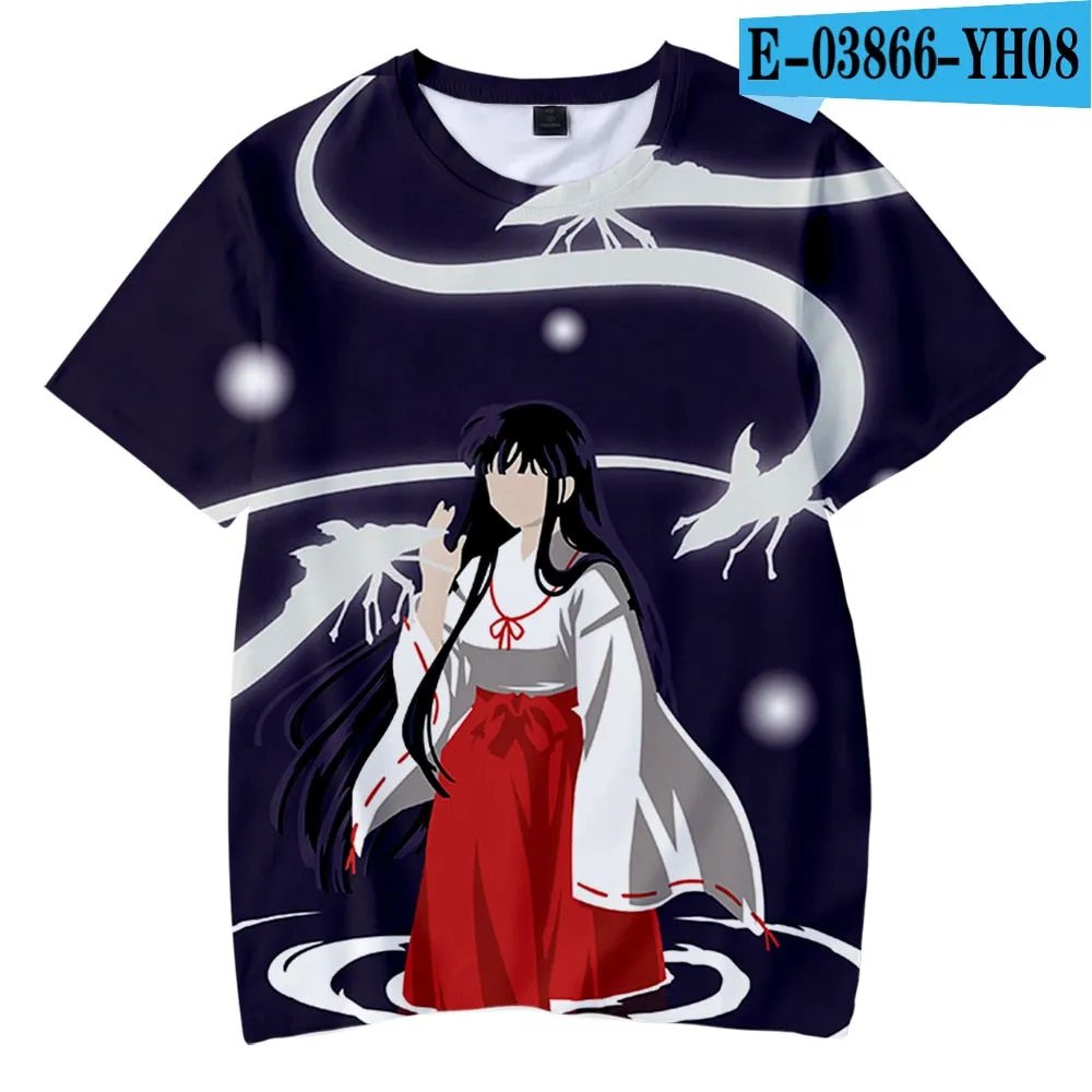 Japanese Anime Inuyasha T Shirt Casual Harajuku Fashion T-shirt Men Women T Shirt Kids Adult Cartoon Sesshomaru Print T Shirt High Quality