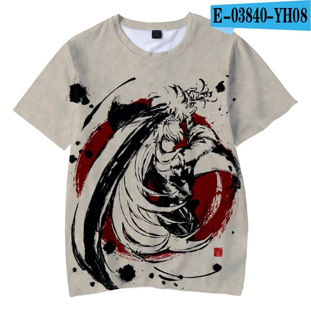 Japanese Anime Inuyasha T Shirt Casual Harajuku Fashion T-shirt Men Women T Shirt Kids Adult Cartoon Sesshomaru Print T Shirt High Quality