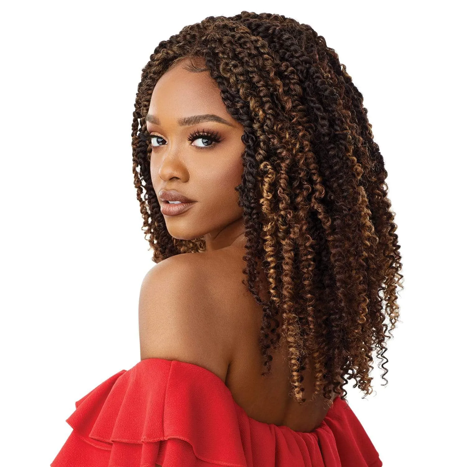 KINKY BOHO PASSION WATERWAVE 18 | X-Pression Twisted Up Synthetic 4X4 Swiss Lace Front Braid Wig